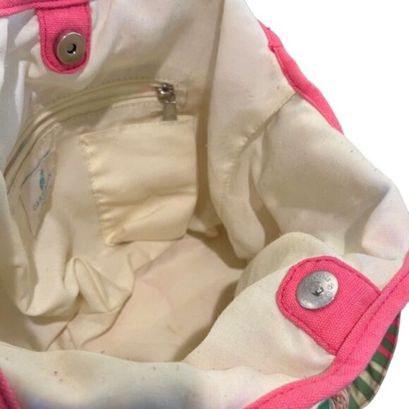 Caribbean Joe Coral Floral Hobo Bag with Striped Handles - Picture 12 of 15